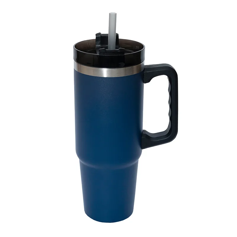 Tumbler with Handle and Straw