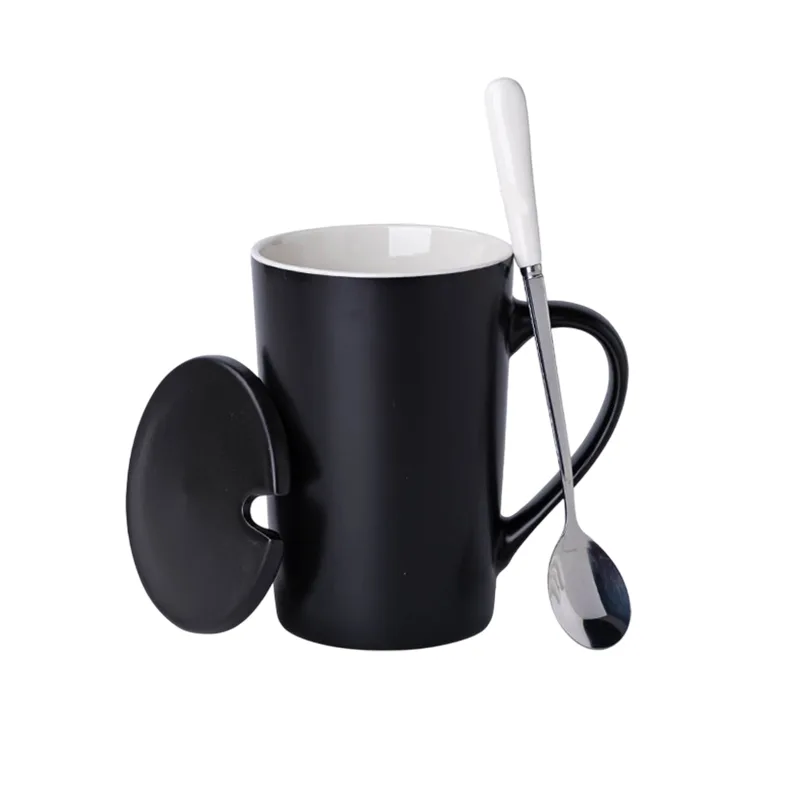 Ceramic Mug with Lid + Spoon