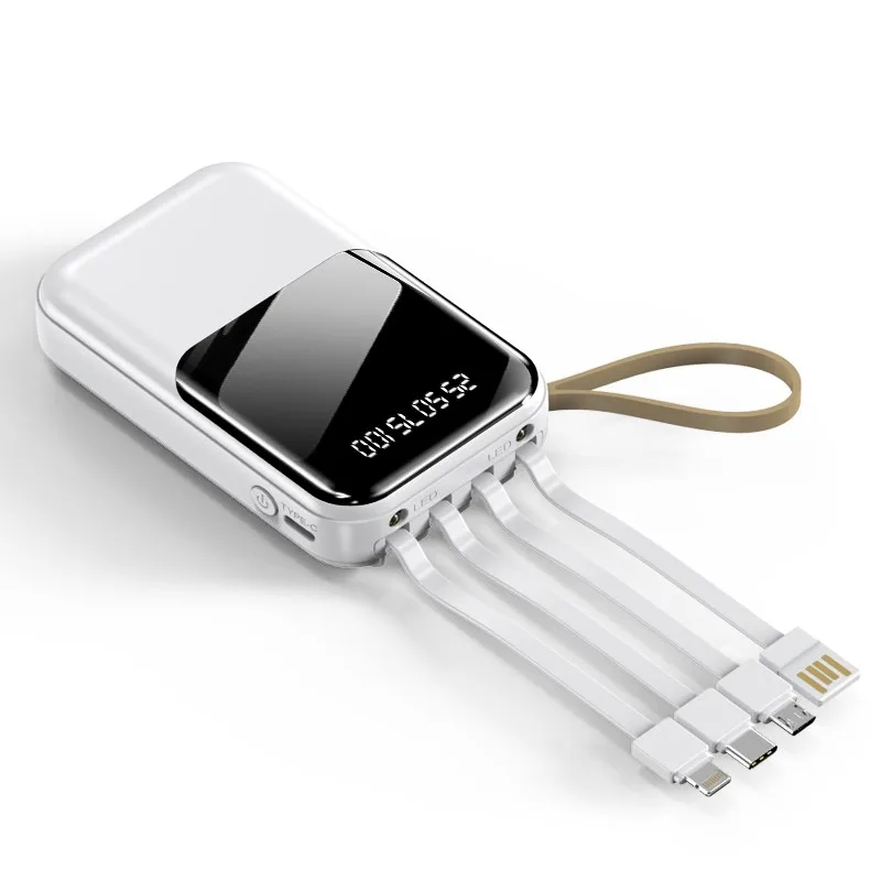 Powerbank with 4 Detachable Cable